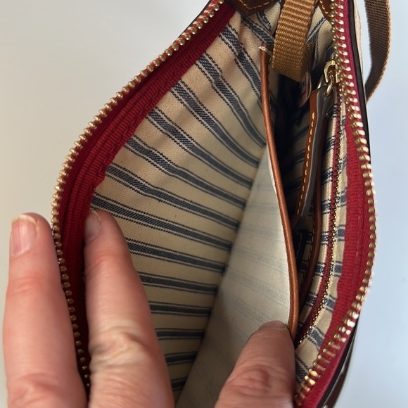 DOONEY & BOURKE Navy Crossbody Tan Leather Trim Adjustable Strap - Picture 10 of 15